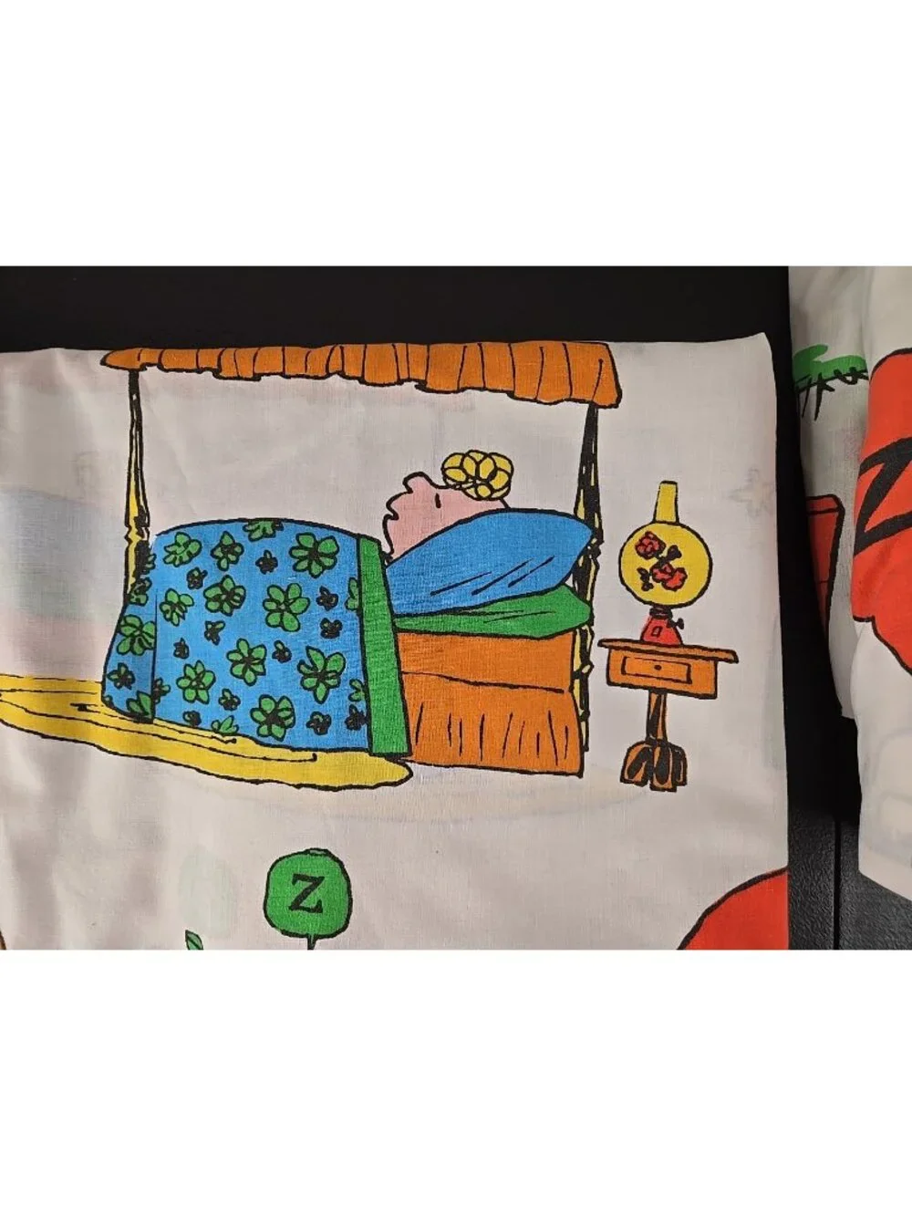 Vtg Charlie Brown Peanuts Snoopy Twin Sheet Set Flat/Fitted/1 Pillow Case